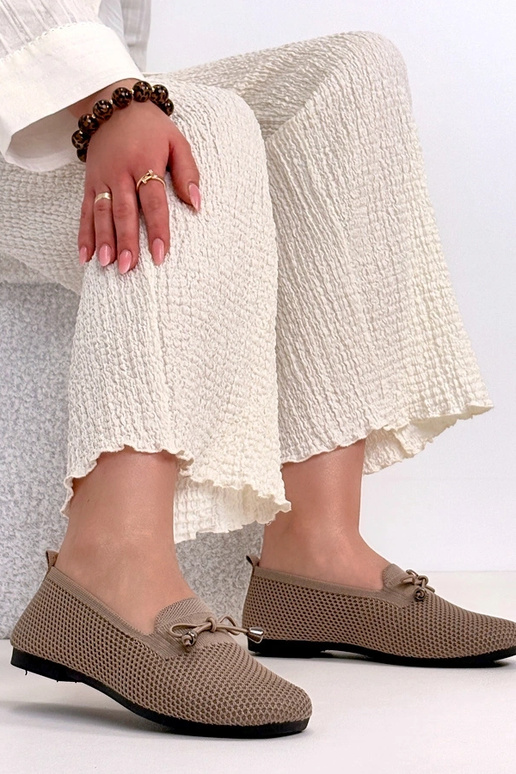 Tmavo pieskové textilné mokasíny s...