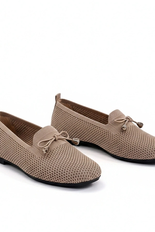 Tmavo pieskové textilné mokasíny s...