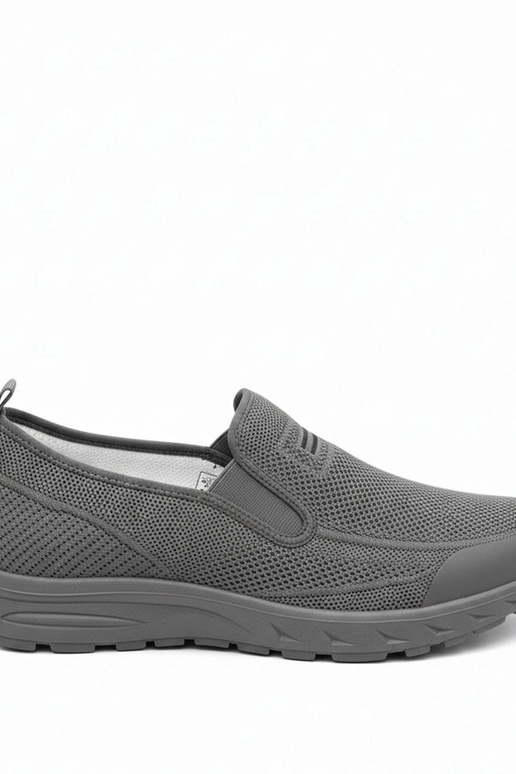 Sivé pánske športové tenisky bez šnúr...