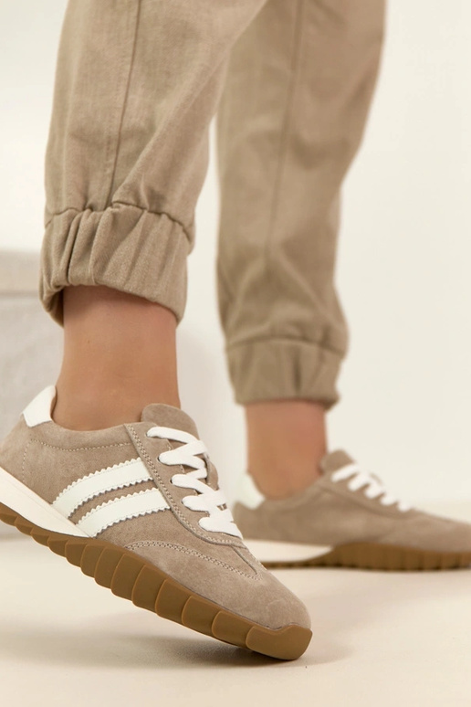 Pieskové kožené športové tenisky Filippo