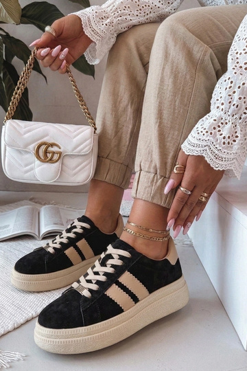 Čierne kožené tenisky s...