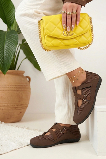 Hnedé baleríny športového...