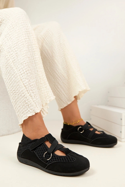 Čierne baleríny športového štýlu Vesper