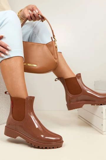 Hnedé gumové topánky Alba