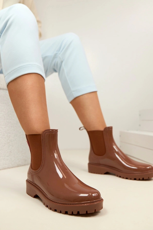 Hnedé gumové topánky Alba