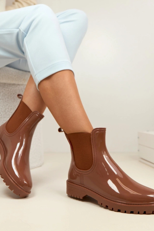 Hnedé gumové topánky Alba