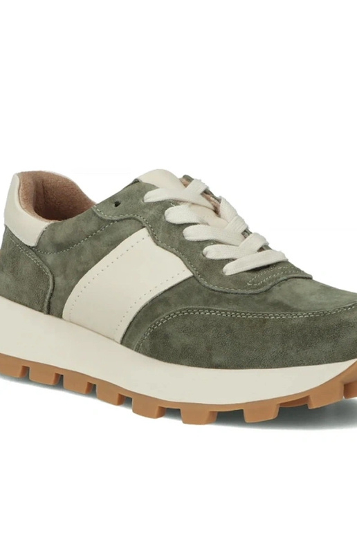 Zelené kožené topánky na platforme...