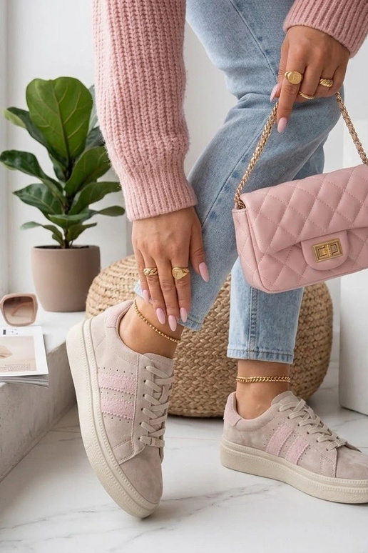 Pieskové kožené topánky na platforme...