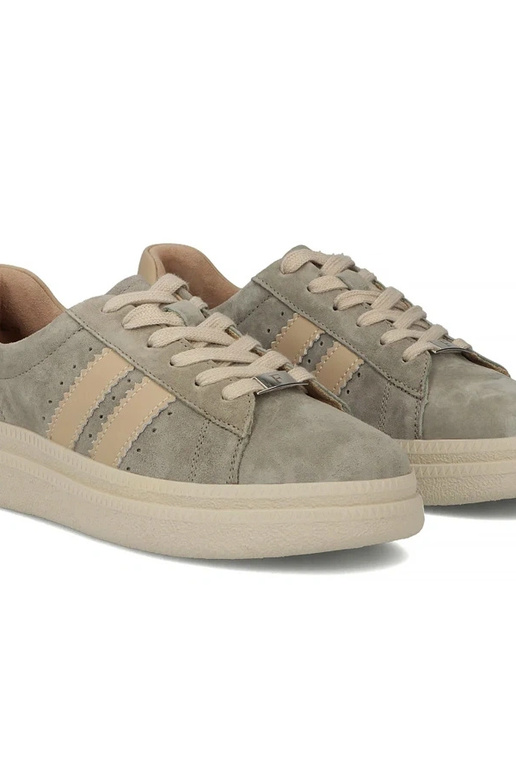 Sivé kožené topánky na platforme Filippo