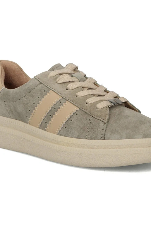 Sivé kožené topánky na platforme Filippo