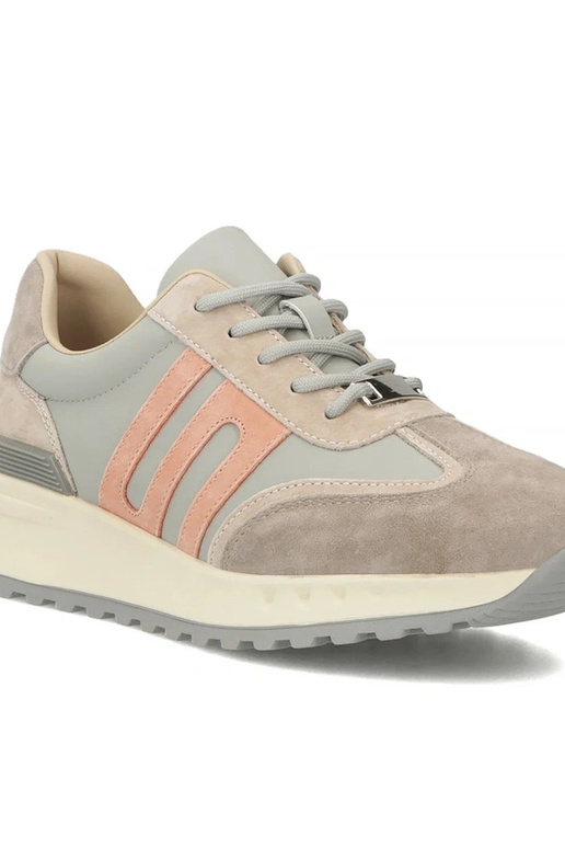 Sivé kožené topánky na platforme Filippo