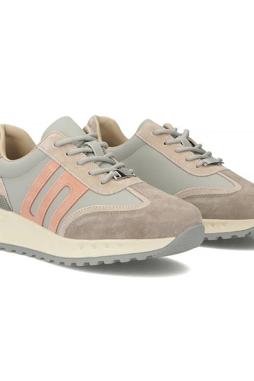 Sivé kožené topánky na platforme Filippo