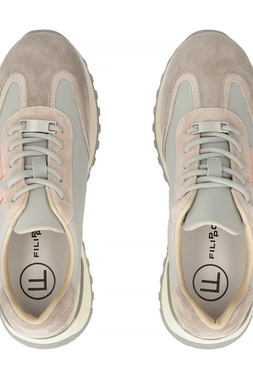 Sivé kožené topánky na platforme Filippo