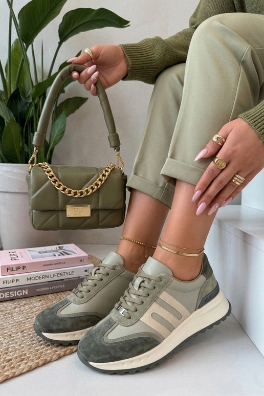 Zelené kožené topánky na platforme...