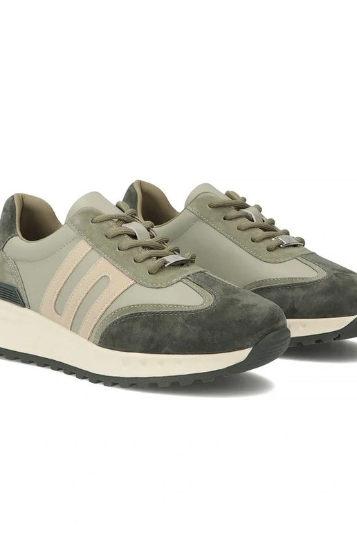 Zelené kožené topánky na platforme...