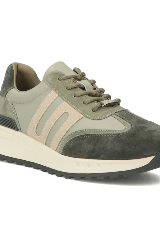 Zelené kožené topánky na platforme...