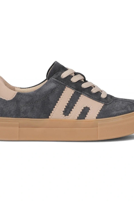 Sivé kožené topánky na platforme Filippo