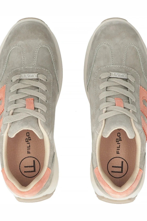 Sivé kožené topánky na platforme Filippo