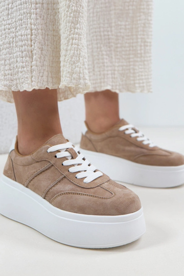 Pieskové kožené topánky na... 2