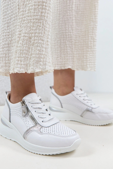 Biele kožené topánky na... 2