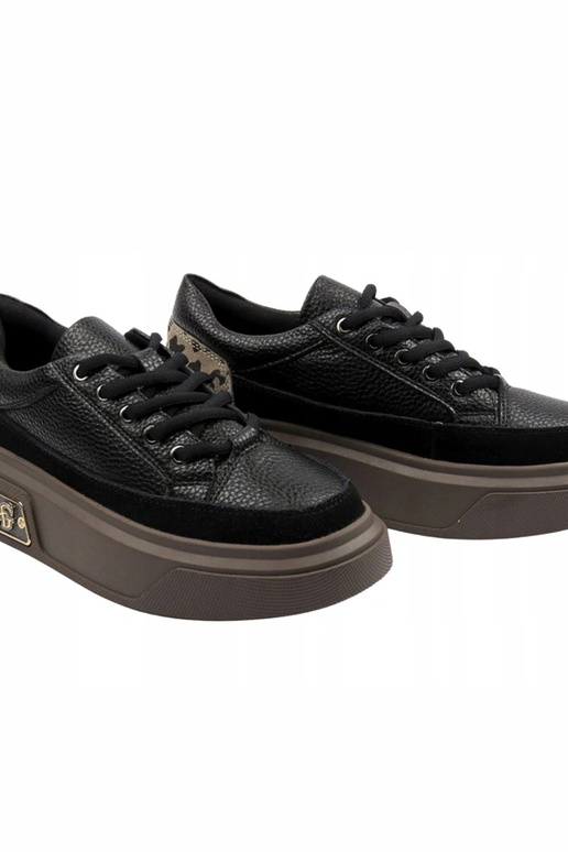 Čierne kožené tenisky s platformou...