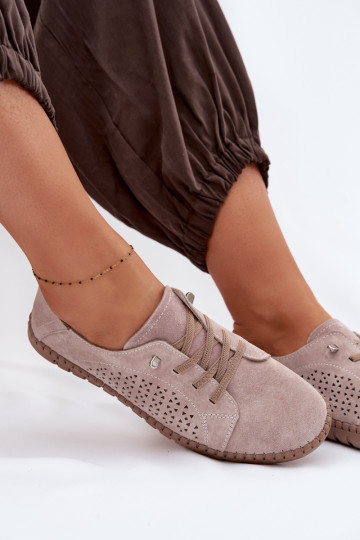 s prvkami prelamovania topánky DámskeZapnutéturalnego zo semišuu béžová Feliva