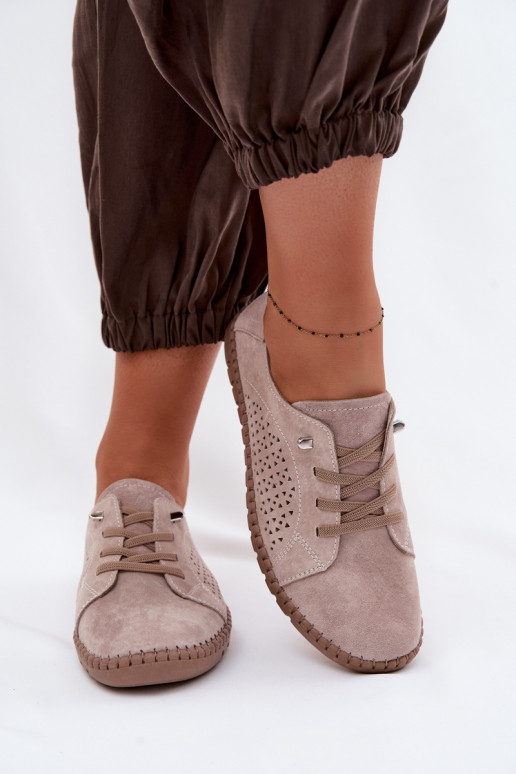 s prvkami prelamovania topánky DámskeZapnutéturalnego zo semišuu béžová Feliva