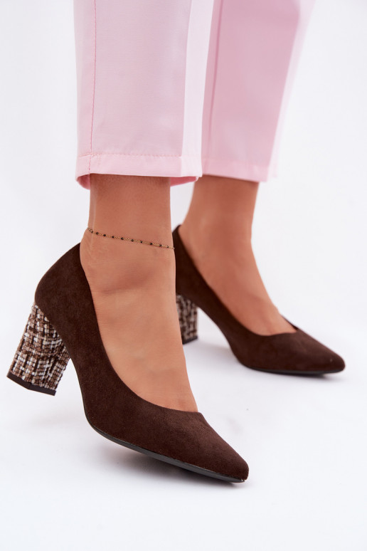 Topánkyz eko semišuu so štýlovým podpätkom Sergio Leone PB414 CzekoladoIne