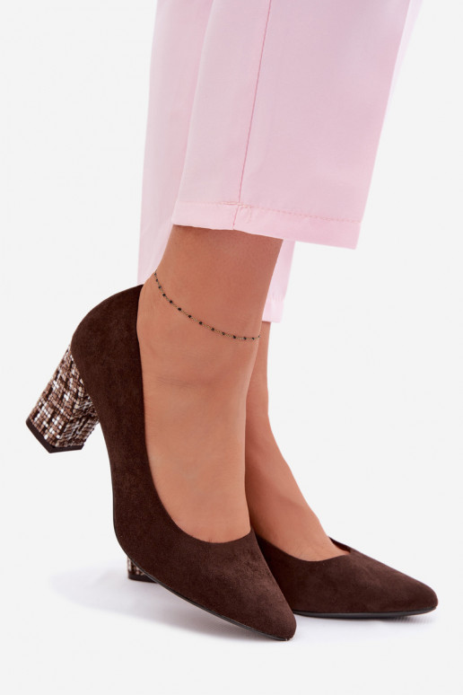 Topánkyz eko semišuu so štýlovým podpätkom Sergio Leone PB414 CzekoladoIne