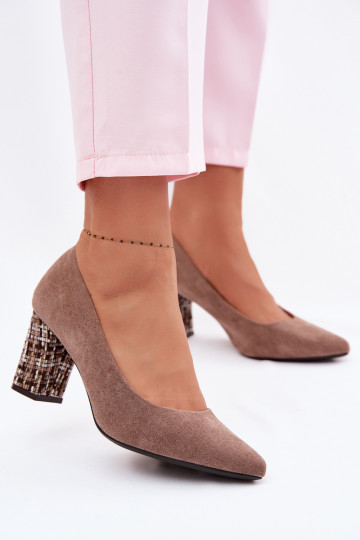 Topánkyz eko semišuu so štýlovým podpätkom Sergio Leone PB414 Hnedá farba 2