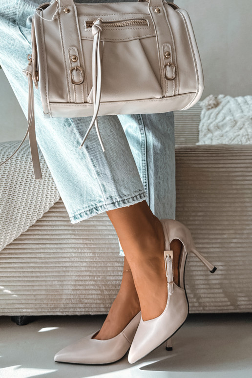 Lodičky s výrezmi a sponami Vinceza 62288 šedej farby