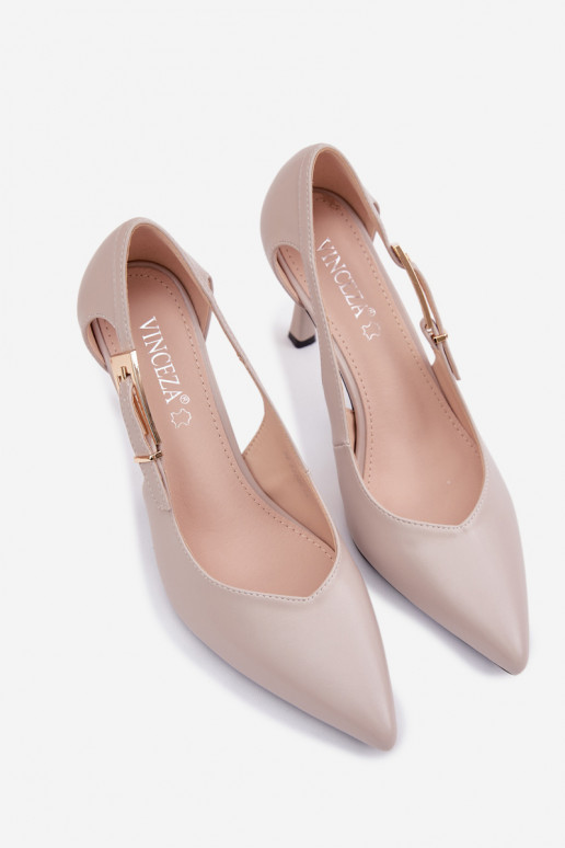 Lodičky s výrezmi a sponami Vinceza 62288 šedej farby