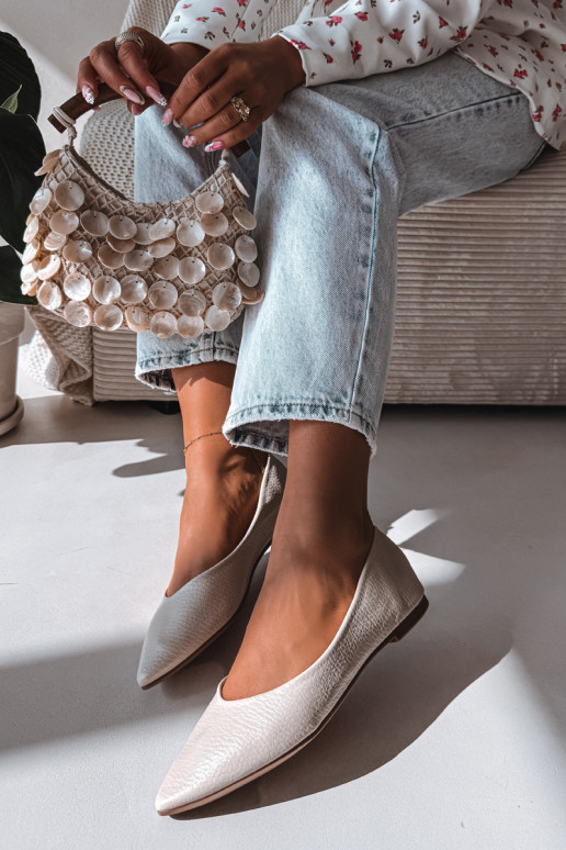 Balerínky z eko kože béžová Nelisa