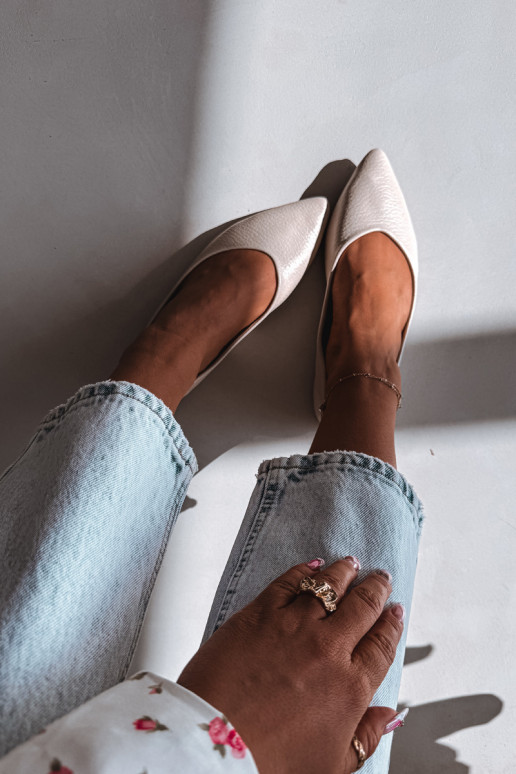 Balerínky z eko kože béžová Nelisa