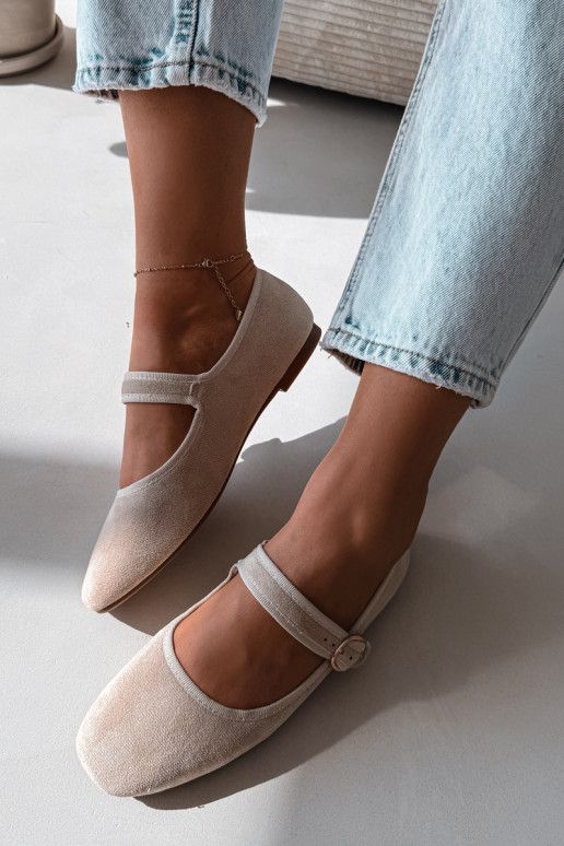 Balerínky s popruhmi I Złotą s prackami slonovina Kelisa