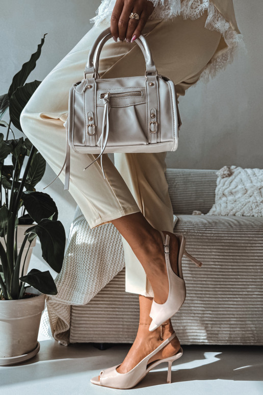 Dámske sandále s tenkými podpätkami béžová Sevina