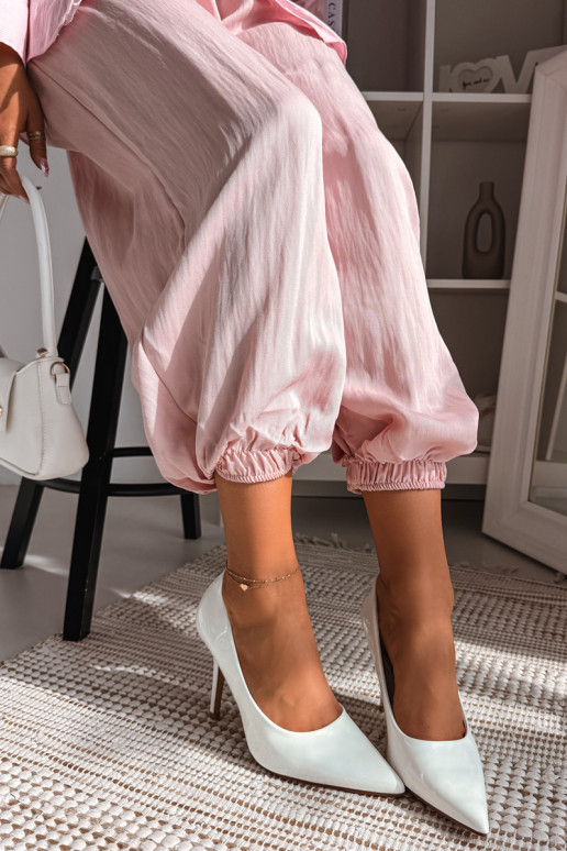 Klasické lakované ihličkyImitacji Skóry biela farba Odira