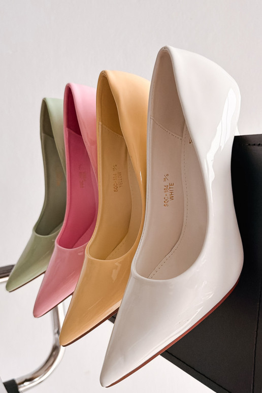 Klasické lakované ihličkyImitacji Skóry biela farba Odira