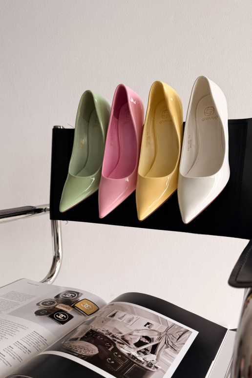 Klasické lakované ihličkyImitacji Skóry žltá Odira