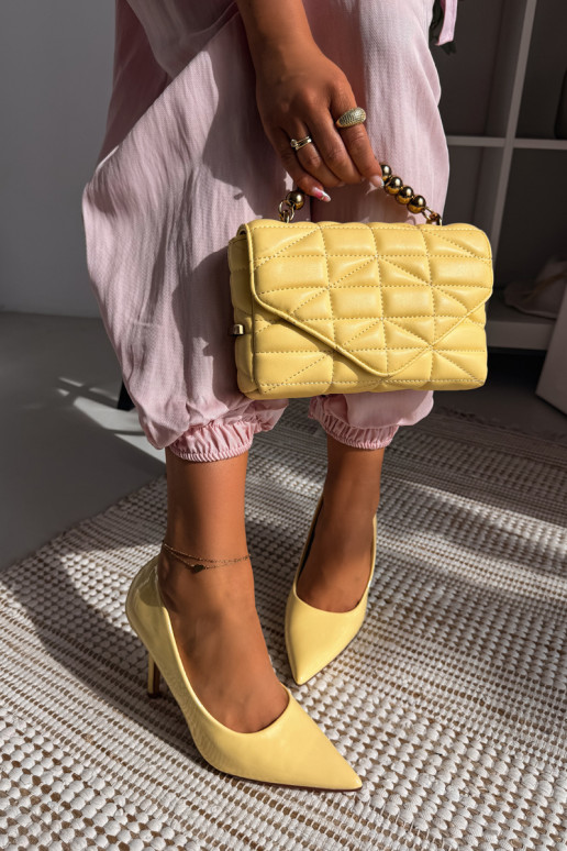 Klasické lakované ihličkyImitacji Skóry žltá Odira