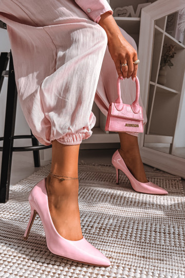 Klasické lakované ihličkyImitacji Skóry Ružová Odira