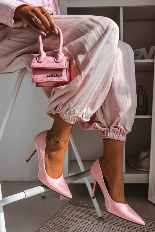 Klasické lakované ihličkyImitacji Skóry Ružová Odira