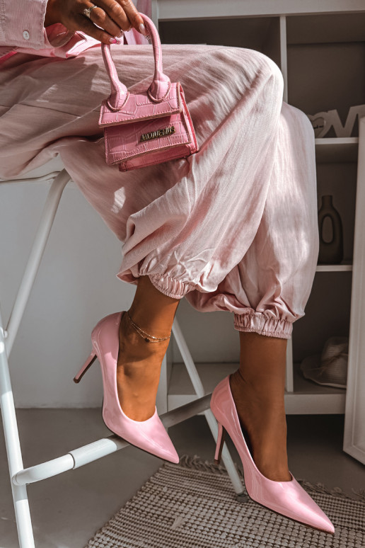 Klasické lakované ihličkyImitacji Skóry Ružová Odira