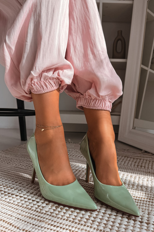 Klasické lakované ihličkyImitacji Skóry zelená farba Odira