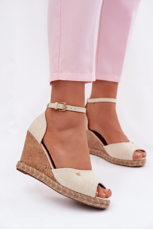 Dámske sandále s platformou S vrkočom INrangler 20261086.06V slonovina