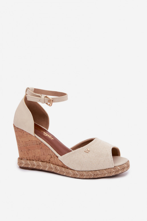 Dámske sandále s platformou S vrkočom INrangler 20261086.06V slonovina