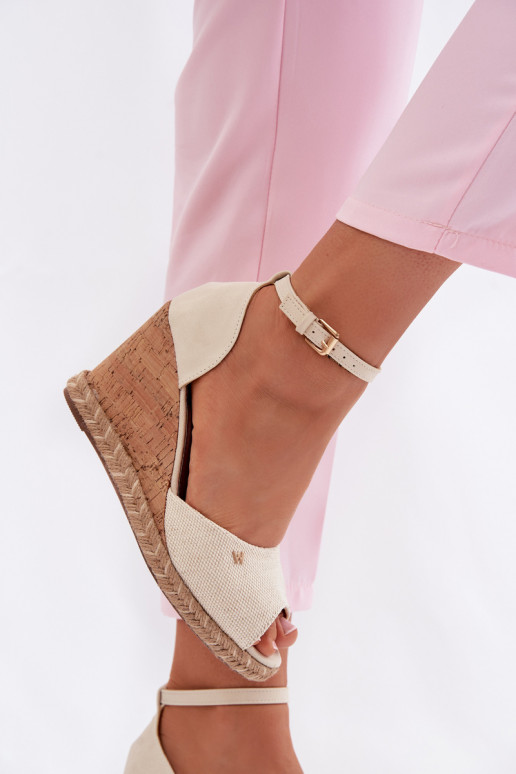 Dámske sandále s platformou S vrkočom INrangler 20261086.06V slonovina