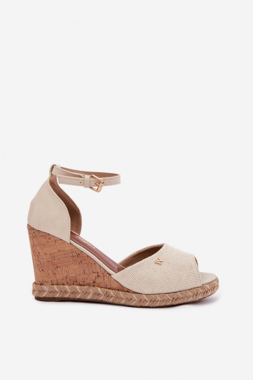 Dámske sandále s platformou S vrkočom INrangler 20261086.06V slonovina