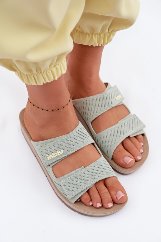 Dámske papuče INBLU AG000015 zelená farba