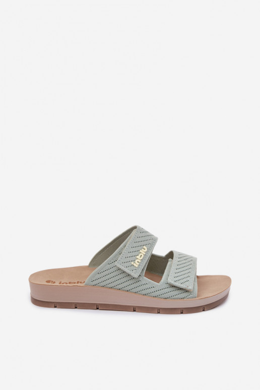 Dámske papuče INBLU AG000015 zelená farba